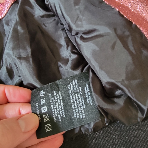 Urban Republic Pink Baby 9/12 Months Jacket Bomber Metallic Shiny Disco 12M - Picture 7 of 9